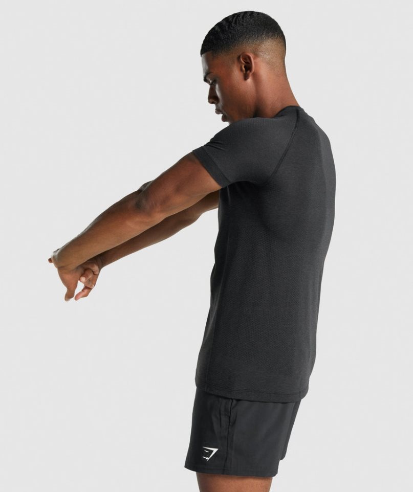 Men's Gymshark Vital Light Seamless T-Shirts Black | CA 5A1680